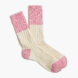J. Crew Women's Camp Socks - Cream /Pink - H1966 PK5733 - One Size - NWT